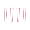 Hairpin Legs Set of 4, 2-Rod Design - Fuchsia Powder Coated Finish