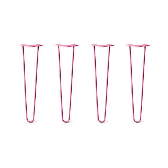 Hairpin Legs Set of 4, 2-Rod Design - Fuchsia Powder Coated Finish