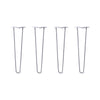 Hairpin Legs Set of 4, 2-Rod Design - Grey Powder Coated Finish