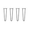 Hairpin Legs Set of 4, 2-Rod Design - Jet Black Satin Powder Coated Finish