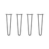 DIY Hairpin Legs Hairpin Legs 21" / Jet Black Satin / 1/2" Hairpin Legs Set of 4, 2-Rod Design - Jet Black Satin Powder Coated Finish