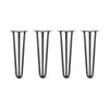 DIY Hairpin Legs Hairpin Legs 21" / Jet Black Satin / 1/2" Hairpin Legs Set of 4, 3-Rod Design - Jet Black Satin Powder Coated Finish