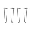 DIY Hairpin Legs Hairpin Legs 21" / Jet Black Satin / 3/8" Hairpin Legs Set of 4, 2-Rod Design - Jet Black Satin Powder Coated Finish