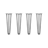 DIY Hairpin Legs Hairpin Legs 21" / Jet Black Satin / 3/8" Hairpin Legs Set of 4, 3-Rod Design - Jet Black Satin Powder Coated Finish