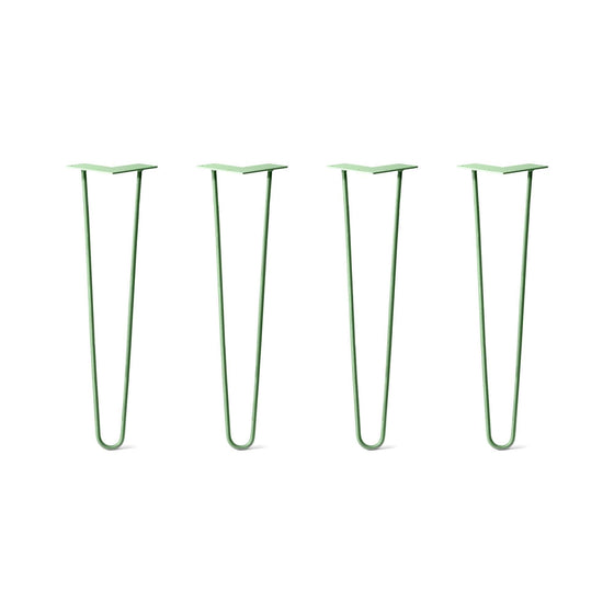 Hairpin Legs Set of 4, 2-Rod Design - Mint Powder Coated Finish