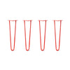 DIY Hairpin Legs Hairpin Legs 21" / Orange / Red / 1/2" Hairpin Legs Set of 4, 2-Rod Design - Orange-Red Powder Coated Finish
