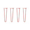 DIY Hairpin Legs Hairpin Legs 21" / Orange / Red / 3/8" Hairpin Legs Set of 4, 2-Rod Design - Orange-Red Powder Coated Finish