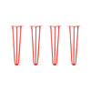 DIY Hairpin Legs Hairpin Legs 21" / Orange / Red / 3/8" Hairpin Legs Set of 4, 3-Rod Design - Orange-Red Powder Coated Finish