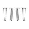 Hairpin Legs Set of 4, 3-Rod Design - Raw Steel