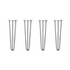 DIY Hairpin Legs Hairpin Legs 21" / Raw Steel / 3/8" Hairpin Legs Set of 4, 3-Rod Design - Raw Steel