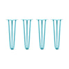 DIY Hairpin Legs Hairpin Legs 21" / Teal / 1/2" Hairpin Legs Set of 4, 3-Rod Design - Teal Powder Coated Finish