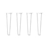 DIY Hairpin Legs Hairpin Legs 21" / White / 3/8" Hairpin Legs Set of 4, 2-Rod Design - White Powder Coated Finish