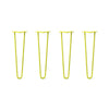 DIY Hairpin Legs Hairpin Legs 21" / Yellow / 1/2" Hairpin Legs Set of 4, 2-Rod Design - Yellow Powder Coated Finish