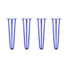 DIY Hairpin Legs Hairpin Legs 22" / Blue / 1/2" Hairpin Legs Set of 4, 3-Rod Design - Blue Powder Coated Finish