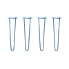 DIY Hairpin Legs Hairpin Legs 22" / Blue / 3/8" Hairpin Legs Set of 4, 2-Rod Design - Blue Powder Coated Finish