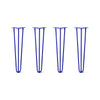 DIY Hairpin Legs Hairpin Legs 22" / Blue / 3/8" Hairpin Legs Set of 4, 3-Rod Design - Blue Powder Coated Finish