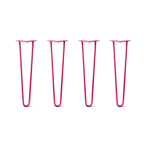 Hairpin Legs Set of 4, 2-Rod Design - Fuchsia Powder Coated Finish
