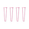 Hairpin Legs Set of 4, 2-Rod Design - Fuchsia Powder Coated Finish