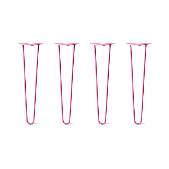 Hairpin Legs Set of 4, 2-Rod Design - Fuchsia Powder Coated Finish