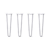 Hairpin Legs Set of 4, 2-Rod Design - Grey Powder Coated Finish