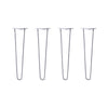 Hairpin Legs Set of 4, 2-Rod Design - Grey Powder Coated Finish