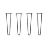 Hairpin Legs Set of 4, 2-Rod Design - Jet Black Satin Powder Coated Finish