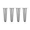 DIY Hairpin Legs Hairpin Legs 22" / Jet Black Satin / 1/2" Hairpin Legs Set of 4, 3-Rod Design - Jet Black Satin Powder Coated Finish