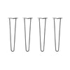 DIY Hairpin Legs Hairpin Legs 22" / Jet Black Satin / 3/8" Hairpin Legs Set of 4, 2-Rod Design - Jet Black Satin Powder Coated Finish