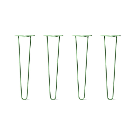 Hairpin Legs Set of 4, 2-Rod Design - Mint Powder Coated Finish