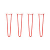 Hairpin Legs Set of 4, 2-Rod Design - Orange-Red Powder Coated Finish