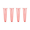 DIY Hairpin Legs Hairpin Legs 22" / Orange / Red / 1/2" Hairpin Legs Set of 4, 3-Rod Design - Orange-Red Powder Coated Finish