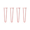 DIY Hairpin Legs Hairpin Legs 22" / Orange / Red / 3/8" Hairpin Legs Set of 4, 2-Rod Design - Orange-Red Powder Coated Finish