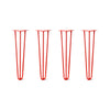 DIY Hairpin Legs Hairpin Legs 22" / Orange / Red / 3/8" Hairpin Legs Set of 4, 3-Rod Design - Orange-Red Powder Coated Finish