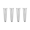 Hairpin Legs Set of 4, 3-Rod Design - Raw Steel