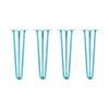 DIY Hairpin Legs Hairpin Legs 22" / Teal / 1/2" Hairpin Legs Set of 4, 3-Rod Design - Teal Powder Coated Finish