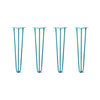 DIY Hairpin Legs Hairpin Legs 22" / Teal / 3/8" Hairpin Legs Set of 4, 3-Rod Design - Teal Powder Coated Finish