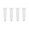 DIY Hairpin Legs Hairpin Legs 22" / White / 1/2" Hairpin Legs Set of 4, 3-Rod Design - White Powder Coated Finish