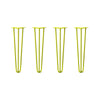 DIY Hairpin Legs Hairpin Legs 22" / Yellow / 3/8" Hairpin Legs Set of 4, 3-Rod Design - Yellow Powder Coated Finish