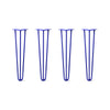 DIY Hairpin Legs Hairpin Legs 23" / Blue / 3/8" Hairpin Legs Set of 4, 3-Rod Design - Blue Powder Coated Finish