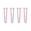 Hairpin Legs Set of 4, 2-Rod Design - Fuchsia Powder Coated Finish
