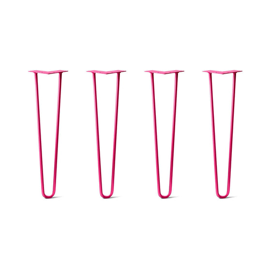 Hairpin Legs Set of 4, 2-Rod Design - Fuchsia Powder Coated Finish
