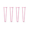 Hairpin Legs Set of 4, 2-Rod Design - Fuchsia Powder Coated Finish