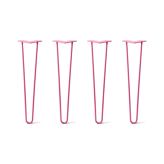 Hairpin Legs Set of 4, 2-Rod Design - Fuchsia Powder Coated Finish