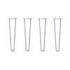 Hairpin Legs Set of 4, 2-Rod Design - Grey Powder Coated Finish