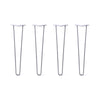 Hairpin Legs Set of 4, 2-Rod Design - Grey Powder Coated Finish