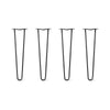 Hairpin Legs Set of 4, 2-Rod Design - Jet Black Satin Powder Coated Finish