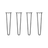 DIY Hairpin Legs Hairpin Legs 23" / Jet Black Satin / 1/2" Hairpin Legs Set of 4, 2-Rod Design - Jet Black Satin Powder Coated Finish
