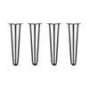 DIY Hairpin Legs Hairpin Legs 23" / Jet Black Satin / 1/2" Hairpin Legs Set of 4, 3-Rod Design - Jet Black Satin Powder Coated Finish