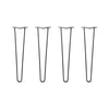 DIY Hairpin Legs Hairpin Legs 23" / Jet Black Satin / 3/8" Hairpin Legs Set of 4, 2-Rod Design - Jet Black Satin Powder Coated Finish
