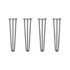 DIY Hairpin Legs Hairpin Legs 23" / Jet Black Satin / 3/8" Hairpin Legs Set of 4, 3-Rod Design - Jet Black Satin Powder Coated Finish
